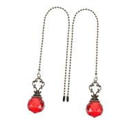 Operitacx 2pcs Colorful Crystal Ceiling Fan Pull Chain Extension Metal Light Pull Cord with Adjustable Decorative Pendants for Bathroom Light Switch Vintage European Style