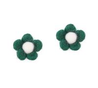 Operitacx 2pcs Colorful Wool Felt Five-petal Flower Craft Accessory for Hairpins and Christmas Decorations Dark Green for Arts and Crafts Projects for Boys and Girls