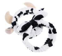 Operitacx 2pcs Cow Print Headband for Washing Face and Makeup, Comfortable Skin-friendly Cloth Hair Accessories with Adorable Bow Design, for Shower and Facial Mask Application