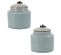 Operitacx 2pcs Creative Ceramic Storage Jars with Large Capacity and Moisture-proof Seal, Easy to Store Storage Bottles Suitable for Honey and Tea in Home Or Cafes