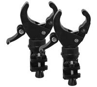 Operitacx 2pcs Crutch Holder Walking Stick Accessories Lightweight Wear-Resistant Plastic Metal Cane Holder for Walker Wheelchair Use with Electric Scooter Mobility Aid for Elderly