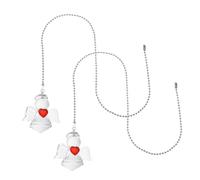 Operitacx 2pcs Crystal Angel Faceted Ceiling Fan Pull Chain Extenders Pendant Replacement for Bathroom Toilet Light Decoration Easy Install Reflective Beaded Fan Pull Cord