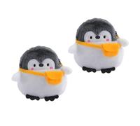 Operitacx 2pcs Cute Penguin Coin Purse Set Plush Material Mini Change Pouch with Fine Workmanship and Neat Line, Lovely Vintage Style Wallets and Students
