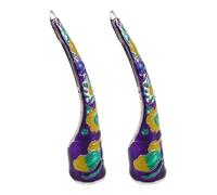 Operitacx 2pcs Detachable Ancient Queen Fingertip Accessories for Cosplay with Blue Alloy Finger Protectors, Palace Style False Nail Tips for Halloween Party and Masquerade Events
