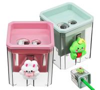 Operitacx 2Pcs Double Hole Pencil Sharpeners Handheld Plastic Sharpeners for Students Art Supplies Office and Home Use