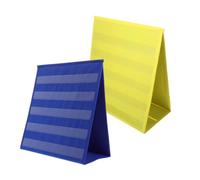 Operitacx 2PCS Double Sided Standing Pocket Chart Tabletop Display Foldable Teaching Tool with Transparent Pockets for Classroom Office Home Organization and Daily Schedule