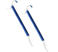 Operitacx 2pcs Dressing Aid Sticks with Convenient Shoe Horn and Sock Helper for Elderly Disabled and Pregnant Women, Long Two-in-one Auxiliary Dressing Poles in Ivory White and Blue