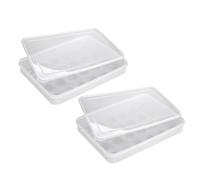 Operitacx 2pcs Egg Carton Plastic Egg Storage Box for Refrigerator Kitchen Home Food Storage Trays