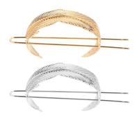 Operitacx 2pcs Fashion Hair Clips Alloy Hairpins Leaf Shape Delicate Design Easy to Take off Hold Straight Hair for Women Beautify Hairstyle