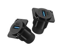 Operitacx 2pcs Female Panel Mount Connector Dual Head D-type Pass-through Data Coupler High-speed Transfer Black Surface Mount Socket for Printers Cameras and Network Devices