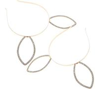 Operitacx 2pcs Golden Alloy Rabbit Ear Headband with Inlaid Rhinestone Design Lightweight Hair Accessories for Parties and Weddings Cosplay Costume Ears Headband