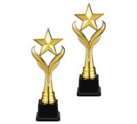 Operitacx 2pcs Golden Plastic Celebration Award Trophy for Students with Stable Longevity and Smooth Surface, for Talent Shows and Recess Games, Back to School Decor and Competition Trophy