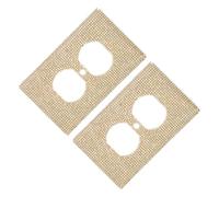 Operitacx 2pcs Golden Rhinestone Wall Plate Outlet Covers, Decorative Sparkle Bling Switch Plates for Proofing and Home Accent, Fits Standard Light Receptacle Switch