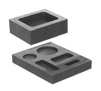 Operitacx 2pcs Graphite Crucible and 5-Hole Graphite Casting Mold Set for Melting and Refining Gold Silver Copper Aluminum Jewelry Processing Metal Foundry Mold for Smelting