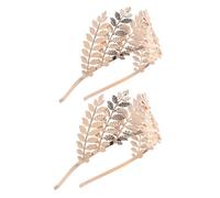 Operitacx 2pcs Greek Leaf Headband Bridal Hair Accessories Vintage Gold Leaf Crown for Weddings Roman Goddess Headdress Lightweight for Halloween Parties and Carnivals