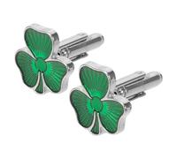 Operitacx 2pcs Green Shamrock Cufflinks Set for Men in Alloy Material Protective Craftsmanship and Sturdy Design, for Business, Conferences and St Patrick's Day Accessories