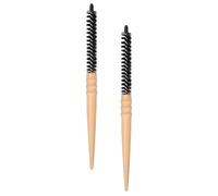 Operitacx 2pcs Hair Styling Brush Set with Wooden Handle and Nylon Bristles, Small Roll Brush for Scalp Massage and Detangling Knots, for Curling and Fluffy Hair Blow Drying