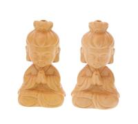 Operitacx 2pcs Hand-carved Boxwood Buddha Key Chains Antique Feng Shui Small Guanyin Pendant Ornaments Bags Backpacks Practical Decorative Charms