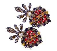 Operitacx 2pcs Handmade Beaded Heart Applique Patch with Rhinestones for DIY Sewing Projects Creative Decorative Embellishment for Clothing and Accessories Easy to Sew Shine
