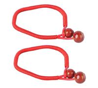 Operitacx 2pcs Handmade Braided Rope Bracelets with Ceramic Beads, Red String Wrist Accessories, Easy to Wear, Stylish and Elegant Couple Bangles for Anniversary Celebration Or Travel