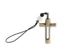 Operitacx 2pcs Hourglass Urn Pendant for Ashes - Cross Sandglass Memorial Jewelry Keepsake for Human and Pet Ashes, Men & Women - Openable Glass Tube Cremation Pendant Bag Charms