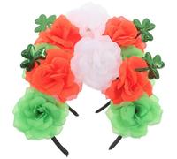 Operitacx 2pcs Irish Festival Headband with Clover Rose Fabric | Lightweight Comfortable Fit, Green Shamrock Style, for Women and Daily Wear Celebration