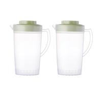 Operitacx 2pcs Large Capacity Water Jug for Fridge, Drinks Pitcher Fruit Juice Pot, Clear Milk Jug with Lid Household Beverage Kettle for Fruit Drinks Container