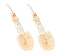 Operitacx 2pcs Large Natural Sisal Fiber Bath Brushes Body Scrubber Exfoliating Dry Brushes for Women Deep Cleansing and Smooth Skin Spa Shower Accessories