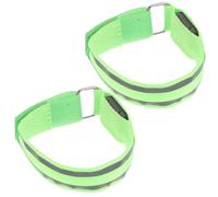 Operitacx 2pcs LED Reflective Running Armband with Adjustable Strap | Light Green Battery Powered Light, Plastic Nylon Build, for Night Running, Roadside Walking, Cyclists