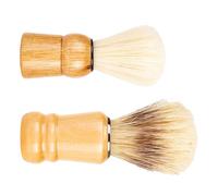 Operitacx 2pcs Men’s Shaving Brush Set with Wood Handles, Salon Boar Bristle Beard and Mustache Brush for Wet Shaving, Grooming Accessory for Gentlemen