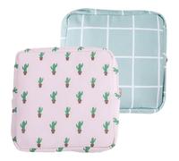 Operitacx 2pcs Menstrual Pad Bag Sanitary Napkin Storage Bag 5.11x5.11x0.79in Practical No Peculiar Smell Polyester Cotton for Women Female Friends Travel Design