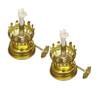 Operitacx 2Pcs Metal Base for Oil Lamp Cotton Core Wick Vintage Style Kerosene Fitting Easy to Burn Replacement Burner Simple Design Golden DIY Oil Lamp Part Accessory