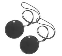 Operitacx 2pcs Mini PU Leather Earphone Storage Bag with Neck Strap Headset Organizer Pouch for Travel Sports Daily Use Tangle Earbud Case Compact Portable Protection for Earbud Cables