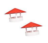 Operitacx 2pcs Multifunction Mushroom Shaped Chimney Covers PVC Rainproof Vent Caps for Fireplace Chimneys Windproof Snowproof Protection with Bird and