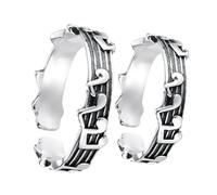Operitacx 2pcs Music Note Rings for Couples, Open Adjustable Copper Rings Delicate Design, Lightweight and Sturdy for Daily Finger Decoration and Attending Parties
