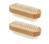 Operitacx 2pcs Nail Brush Set with Lotus Wood and Pp Material, Double-sided Fingernail Scrub Brush for Cleaning Toenails and Fingers, Suitable for Home and Professional Use