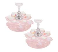 Operitacx 2pcs Nail Practice Seat Fingernail Display Stands Convenient and Practical Elegant Design Pink Cherry Blossom Shape for Beginners and Nail Art Enthusiasts and Home Use
