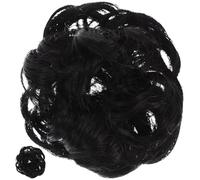 Operitacx 2pcs Natural Black Chignon Hairpiece 35g Matte Synthetic Hair Bun Extensions with Elastic Band for Women’s Messy Bun Updo and Casual Hair Styling