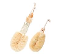Operitacx 2pcs Natural Sisal Body Scrub Brush Set, Large and Small Exfoliating Shower Scrubber for Bathing, Plant Fiber Dry Brush for Women’s Skin Care and Body Cleaning
