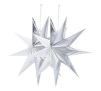 Operitacx 2pcs Origami Hanging Light Covers Nine Pointed Paper Star Lanterns Decorative Lampshades for Home Party Xmas Decorations Silver