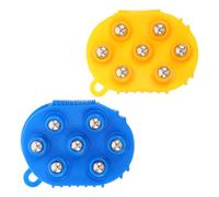 Operitacx 2pcs Oval Shaped Meridian Massage Gloves with Steel Rollers for Neck and Body Ergonomic PVC Massage Tool to Relax Muscle Fatigue at Home or Travel