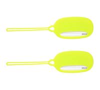 Operitacx 2pcs Oval Silicone Luggage Tags for Travel and Vacations, Soft to The Touch and Easy Identification, Yellow Travel Bag Tags for Suitcases and Backpacks