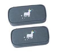 Operitacx 2pcs Oxford Fabric Zipper Pencil Case Large Capacity Pen Box Cartoon Animals Multifunctional Stationery Pouch for Boys