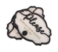 Operitacx 2pcs Please Remove Shoes Wood Plaque White Rustic Wooden Signs with Easy Installation, Etiquette Reminder for Home and Office Spaces Entryway Décor