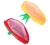 Operitacx 2pcs Plush Pencil Bags for Students Cute Fruit Design with Zipper Lightweight Multipurpose Storage Pouch for School Stationery and Spacious