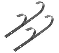 Operitacx 2pcs Pole Hook Multi-use Wall Hanger Double Hooks Iron Black Hold Towels Can Be Fixed on Different Places Outdoor Pool Equipment