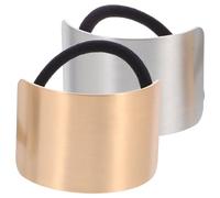 Operitacx 2pcs Polished Alloy Hair Ties Elastic Hair Rope Ponytail Holder for Women and Simple Design Sturdy Rubber Band Accessories to Keep in Place