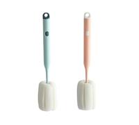 Operitacx 2pcs Portable Cup Cleaning Brush Set with Soft Sponge and Abs Handle, Non-damaging Bottle and Kettle Cleaner for Home and On-the-go Use