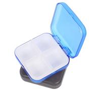 Operitacx 2pcs Portable Multi-Grid Medicine Dispenser Daily Use Organizer with Large Capacity Plastic Case Safe and Well Protected for Travel Pocket Storage Simple and Pretty Design