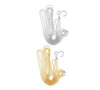 Operitacx 2Pcs Portable Volleyball Net Measurement Chain Copper Material Lightweight Referee Equipment for Accurate Volleyball Net Height Gauge Kit with Gold and Silver Chains